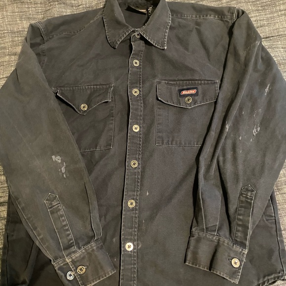 Dickies Long Sleeve Button Down Denim Shirt, Men's Size M cotton blue type Vintage Second Hand main image 1